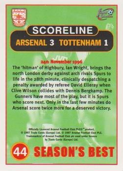 1997-98 Futera Arsenal Fans' Selection #44 Arsenal 3 Tottenham 1 Back