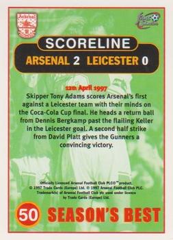 1997-98 Futera Arsenal Fans' Selection #50 Arsenal 2 Leicester City 0 Back
