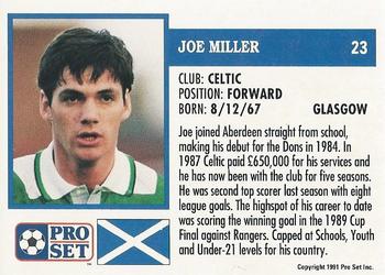 1991-92 Pro Set (Scotland) #23 Joe Miller Back