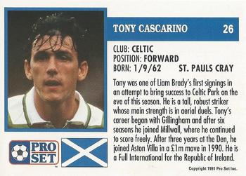 1991-92 Pro Set (Scotland) #26 Tony Cascarino Back