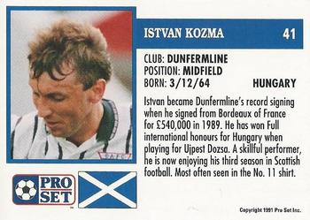 1991-92 Pro Set (Scotland) #41 Istvan Kozma Back