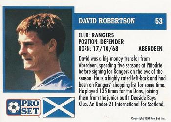 1991-92 Pro Set (Scotland) #53 David Robertson Back