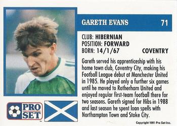 1991-92 Pro Set (Scotland) #71 Gareth Evans Back
