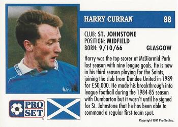 1991-92 Pro Set (Scotland) #88 Harry Curran Back
