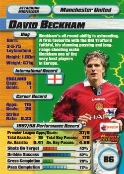 1998-99 Merlin Premier Gold 99 #86 David Beckham Back