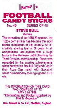 1989-90 Barratt Football Candy Sticks #46 Steve Bull Back
