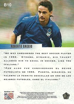 1994 Upper Deck World Cup Contenders English/Spanish - Bora's Fantasy Team #B10 Roberto Baggio Back