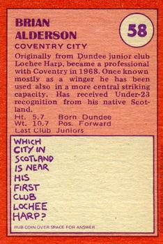 1974-75 A&BC Chewing Gum #58 Brian Alderson Back