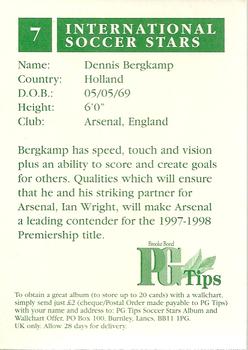 1998 Brooke Bond International Soccer Stars #7 Dennis Bergkamp Back