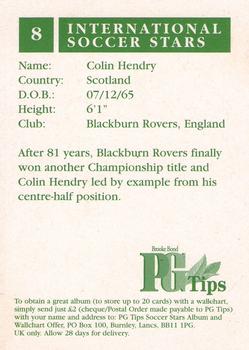 1998 Brooke Bond International Soccer Stars #8 Colin Hendry Back