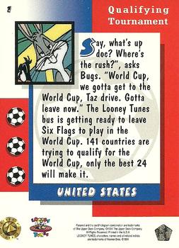 1994 Upper Deck World Cup Toons #1 United States - Bugs Bunny, Tasmanian Devil Back