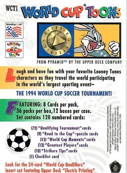 1994 Upper Deck World Cup Toons #WCT1 Taz Chasing Bugs Back