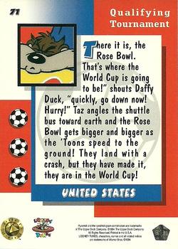 1994 Upper Deck World Cup Toons #71 United States - Daffy, Taz Back