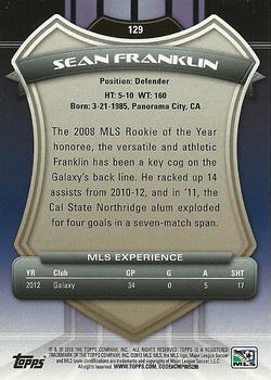 2013 Topps MLS #129 Sean Franklin Back