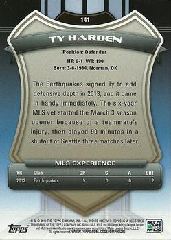 2013 Topps MLS #141 Ty Harden Back