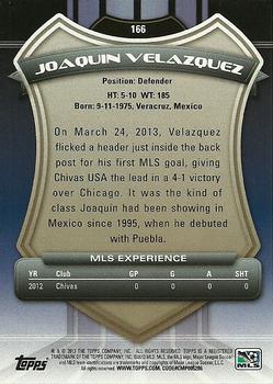2013 Topps MLS #166 Joaquin Velazquez Back