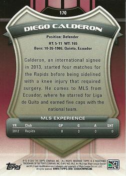 2013 Topps MLS #170 Diego Calderon Back