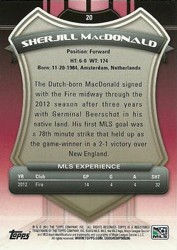 2013 Topps MLS #20 Sherjill MacDonald Back