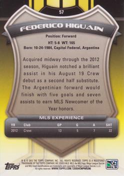 2013 Topps MLS #57 Federico Higuain Back