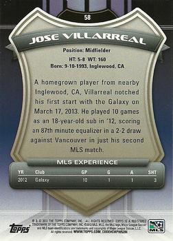 2013 Topps MLS #58 Jose Villarreal Back
