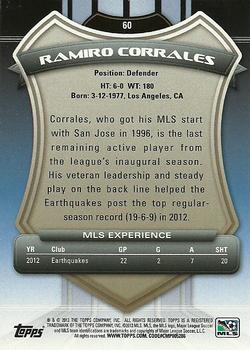 2013 Topps MLS #60 Ramiro Corrales Back