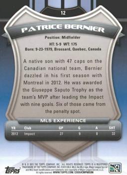 2013 Topps MLS #12 Patrice Bernier Back