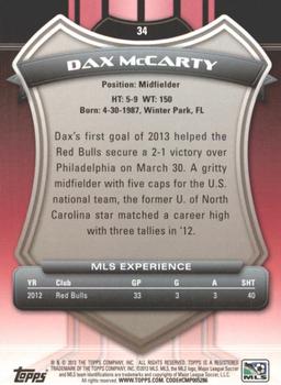 2013 Topps MLS #34 Dax McCarty Back