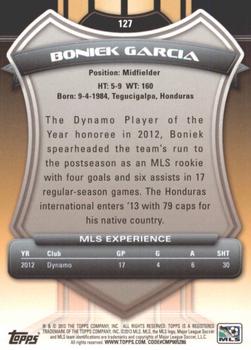2013 Topps MLS #127 Boniek Garcia Back