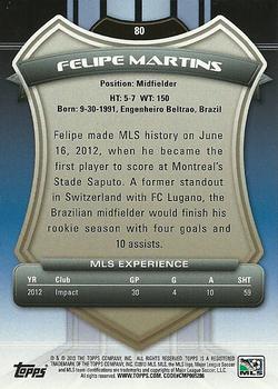 2013 Topps MLS #80 Felipe Martins Back