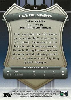 2013 Topps MLS #82 Clyde Simms Back