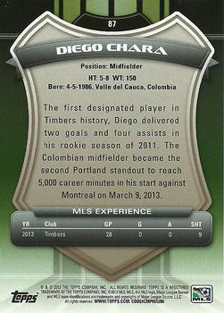 2013 Topps MLS #87 Diego Chara Back