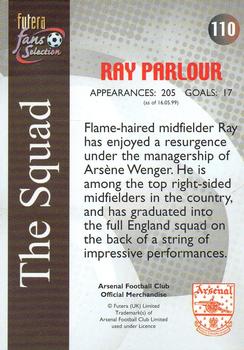 2000 Futera Fans Selection Arsenal #110 Ray Parlour Back