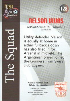 2000 Futera Fans Selection Arsenal #128 Nelson Vivas Back