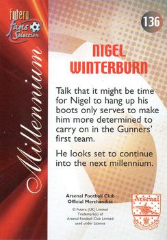 2000 Futera Fans Selection Arsenal #136 Nigel Winterburn Back