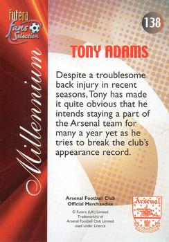 2000 Futera Fans Selection Arsenal #138 Tony Adams Back