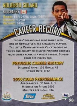 2000-01 Topps Premier Gold 2001 #98 Nobby Solano Back