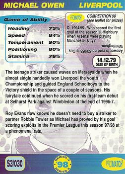 1998 Pro Match #30 Michael Owen Back