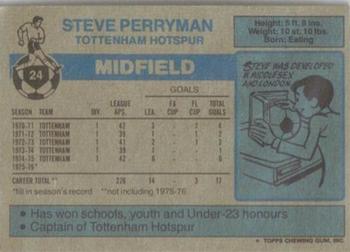 1976-77 Topps Footballer #24 Steve Perryman Back