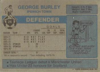 1976-77 Topps Footballer #26 George Burley Back