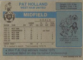 1976-77 Topps Footballer #29 Pat Holland Back