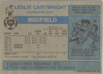 1976-77 Topps Footballer #69 Les Cartwright Back