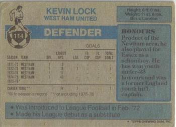 1976-77 Topps Footballer #114 Kevin Lock Back