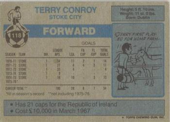1976-77 Topps Footballer #118 Terry Conroy Back