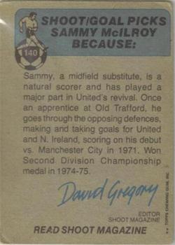 1976-77 Topps Footballer #140 Sammy McIlroy Back