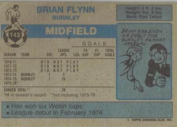 1976-77 Topps Footballer #143 Brian Flynn Back