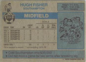 1976-77 Topps Footballer #204 Hugh Fisher Back