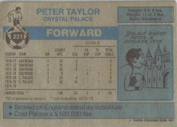 1976-77 Topps Footballer #231 Peter Taylor Back