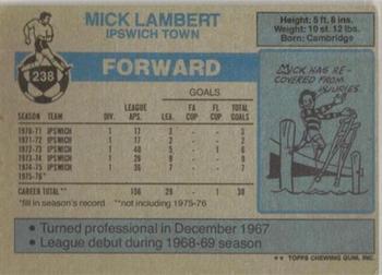 1976-77 Topps Footballer #238 Mick Lambert Back