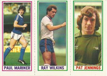 1981-82 Topps Footballer #1 / 75 / 42 Pat Jennings / Ray Wilkins / Paul Mariner Front