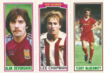 1981-82 Topps Footballer #50 / 159 / 125 Terry McDermott / Lee Chapman / Alan Devonshire Front